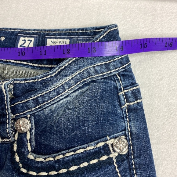 Miss Me Mid Rise Skinny Blue Jeans size 27 - Picture 4 of 11